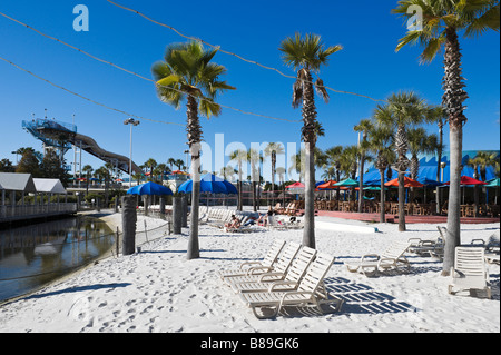 Beach Club Area al Wet'n Wild Water Park, International Drive, Orlando, Florida, Stati Uniti d'America Foto Stock