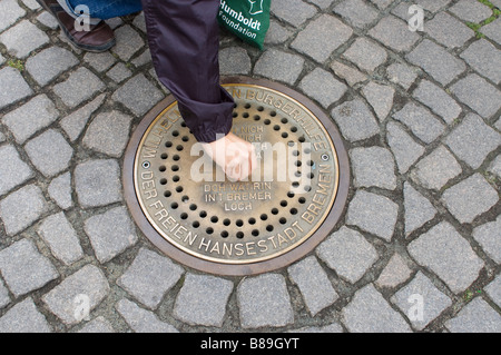 Fognature productiong suono di quattro musicisti della città di Brema in Germania Foto Stock