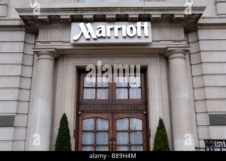 Esterno del Marriott London Park Lane Hotel Mayfair London Foto Stock