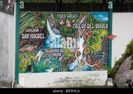 Pailon del Diablo mappa turistica, Ecuador Sud America 71236 Orizzontale Ecuador Foto Stock