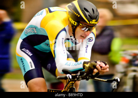 SACRAMENTO CA Febbraio 14 2009 Lance Armstrong s debutto tornare al ciclismo al Amgen tour della California prove cronometrate Foto Stock