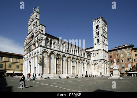 San Michele in Foro, Lucca, Toscana, Italia Foto Stock