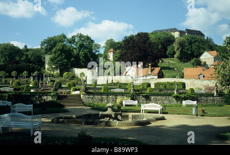 Giardino del castello di piccole dimensioni (Kleines Schloss), Blankenburg, Ostharz, Germania Foto Stock