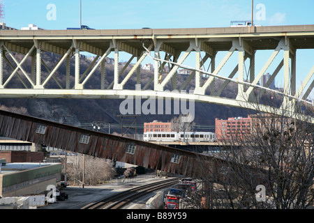 Industria e ponti in Pittsburgh Foto Stock