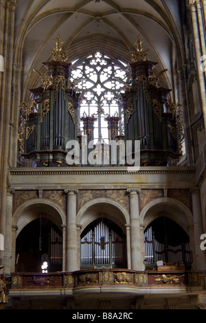 Organo sotto il Castello di Praga (st. Tempio di San Vito) Repubblica ceca bellissima città europea Foto Stock