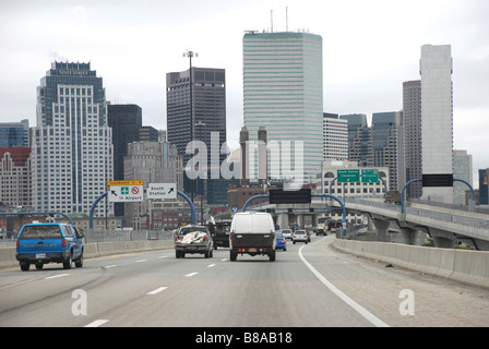 Boston Massachusetts dalla Interstate Foto Stock