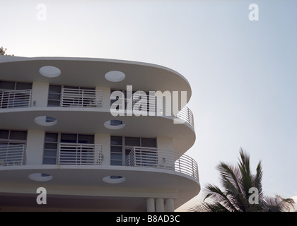 Un hotel in stile art deco di South Beach, Miami, Florida, Stati Uniti d'America Foto Stock