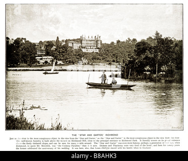 Richmond Star e giarrettiera Edwardian foto dal fiume Tamigi dell'hotel Richmond Hill che divenne una casa per gli ex combattenti nel 1916 Foto Stock