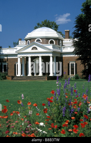 Monticello è la casa e la piantagione di Thomas Jefferson, Charlottesville, Virginia, Stati Uniti d'America Foto Stock