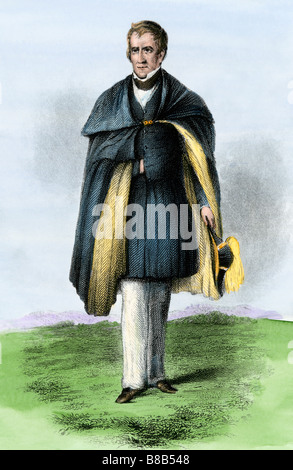 General William Henry Harrison. Colorate a mano la xilografia Foto Stock