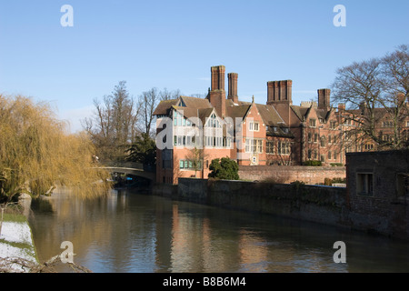 'Trinità Hall' College, visto dal "spalle", Cambridge, Inghilterra. Foto Stock