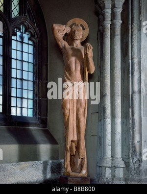 Statua del Cristo in salita, San Bartolomeo la grande Londra Foto Stock