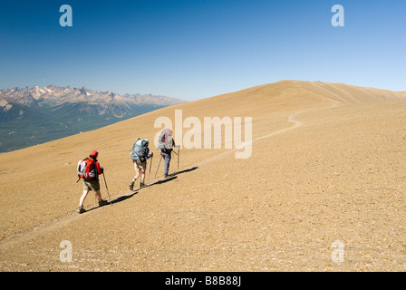 Gli escursionisti Skyline Trail, Jasper National Park, Alberta Foto Stock