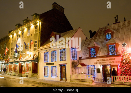 Il famoso ristorante Aux Anciens Canadiens Vecchia Quebec City Foto Stock