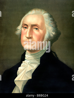 Testa e spalle Ritratto di George Washington - primo Presidente degli STATI UNITI D'AMERICA Foto Stock