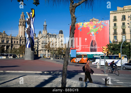 Plaça de Antoni Lopez vicino al porto di Barcellona Spagna Foto Stock