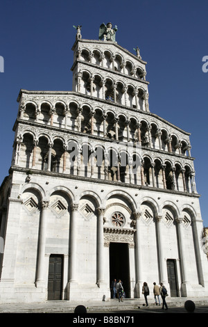 San Michele in Foro, Lucca, Toscana, Italia Foto Stock