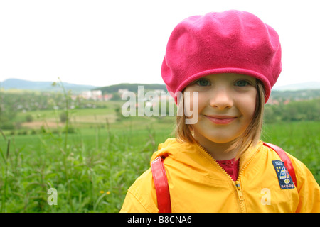 Ragazza Prato, Bassa Slesia, Polonia Foto Stock