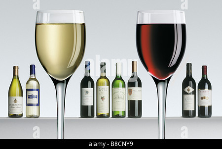 Bottiglia di vino la selezione Foto Stock