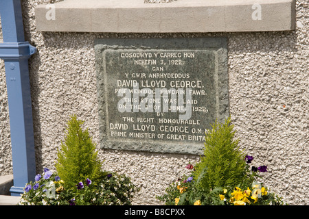 Memorial Hall a Criccieth aperto da David Lloyd George nel 1922, Gwynedd, il Galles del Nord Foto Stock