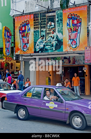 Jalan Bukit Bintang Road Taxi segno Bao Jian Massaggio di Riflessologia Plantare Kuala Lumpur in Malesia Foto Stock