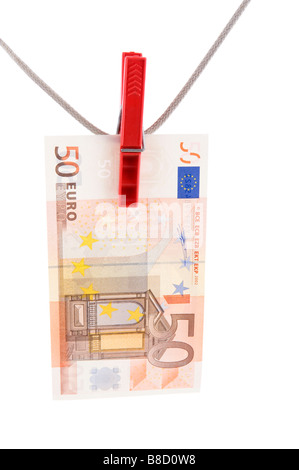 Oggetto sul bianco della carta moneta denaro Foto Stock