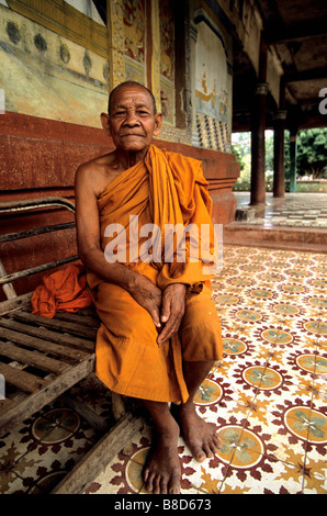 Monaco del monastero Buddista, Cambogia Foto Stock