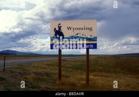 Il Wyoming linea di stato Foto Stock