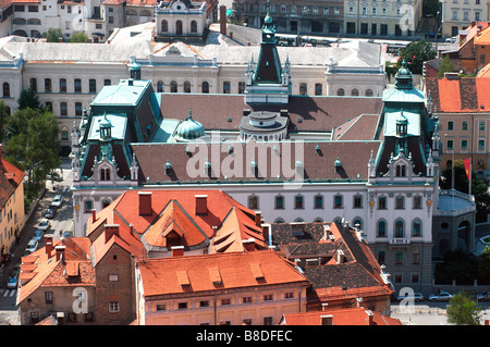 Vista aerea della città di Lubiana in Slovenia Foto Stock