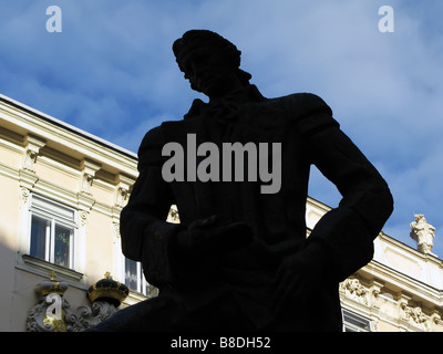 Statua di G.E. Lessing nella Judenplatz, Vienna, Austria Foto Stock