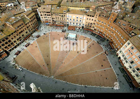 Piazza del Campo a Siena, Toscana, Italia Foto Stock