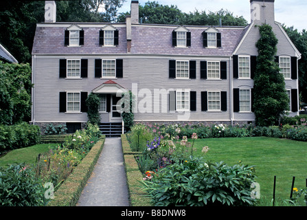 Casa di John Adams e la sua famiglia ora un Naional Parco Storico Quincy precedentemente Braintree Massachusetts. Fotografia Foto Stock