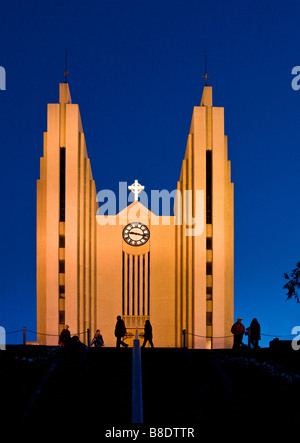 Akureyri Chiesa, Akureyri, Islanda Foto Stock