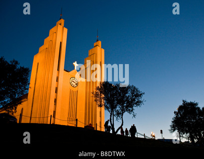 Akureyri Chiesa, Akureyri, Islanda Foto Stock