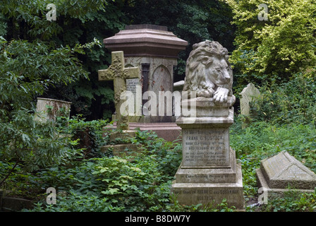 Bostock Lion Abney Park Cemetery, Stoke Newington Foto Stock