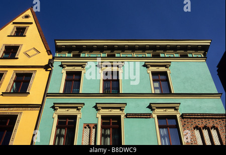 Case nella Città Vecchia, Wroclaw, Polonia Foto Stock