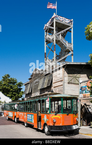 Il Trolley della Città Vecchia a Mallory Square, il quartiere storico, Key West, Florida Keys, STATI UNITI D'AMERICA Foto Stock