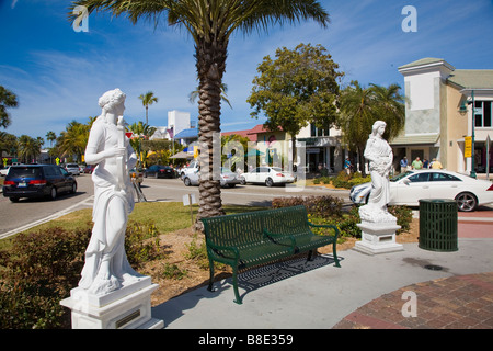 Le statue sulla St Armands Circle di Sarasota Florida Foto Stock