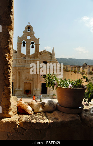 Il monastero di Arkadia sull isola di Creta nel Mare Mediterraneo. Foto Stock