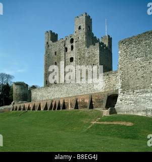 Rochester Castle Norman tenere Foto Stock