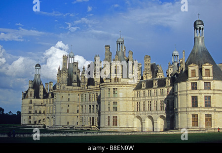 Castello di Chambord nella Valle della Loira in Francia Foto Stock