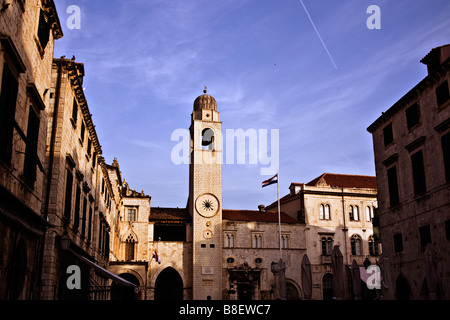 Croazia, Dubrovnik. Torre campanaria a Dubrovnik Foto Stock