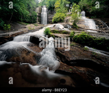CAROLINA DEL SUD - Twin Falls in Pickens County. Foto Stock