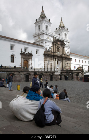 Plaza San Francisco, Quito, Ecuador Foto Stock