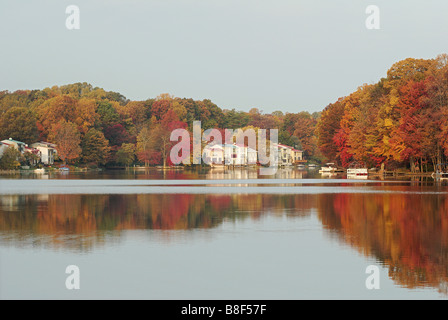 Cadono sul Lago di Anne, Reston VA Foto Stock