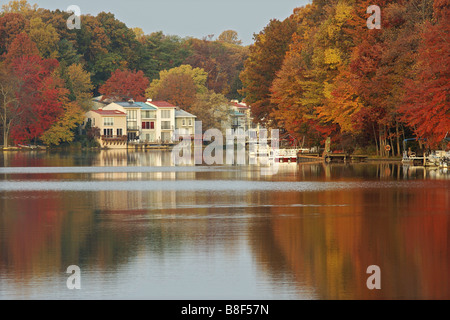 Cadono sul Lago di Anne, Reston VA Foto Stock