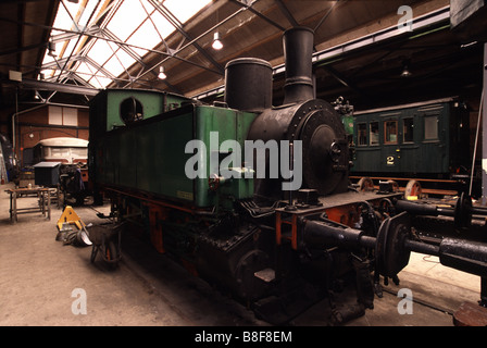 Deposito locomotive in Fond-de-Gras Foto Stock