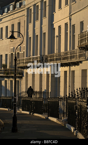 Lewes Crescent, Kemptown, Brighton. Grado che ho elencato architettura Regency. Inghilterra Foto Stock