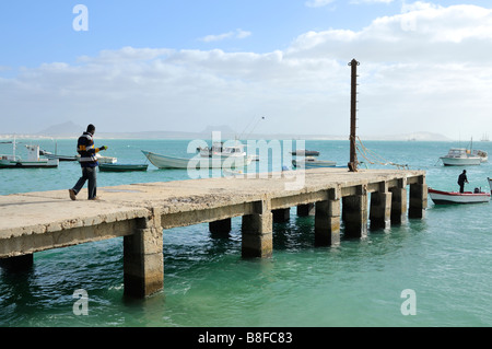 Jetty, Sal Rei, isola di Boa Vista, Repubblica di Capo Verde Foto Stock