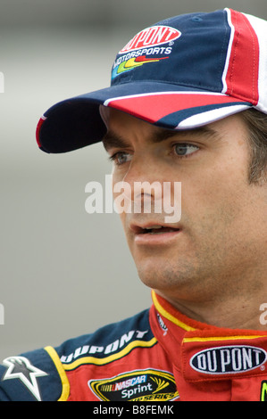 NASCAR Sprint Cup. Il pilota Jeff Gordon a Lifelock 400 gara a Michigan International Speedway, 2008. Foto Stock